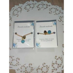 Kit com 10 Pulseiras cor serenity folheada para madrinha