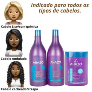 kit capilar Bomba de vitaminas shampoo e condicionador 1Litro + máscara creme de hidratação1kg Ahazo