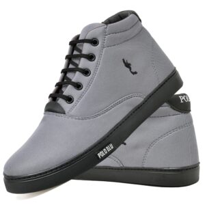 Tenis Botinha Masculino Cano Alto Polo Blu Casual Em Lona Confortável