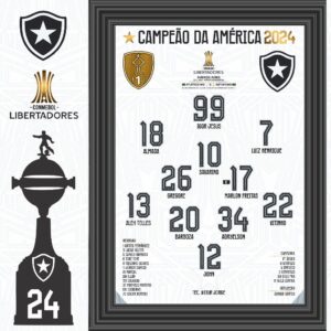 Quadro Placa Botafogo Campeão Da Libertadores 2024
