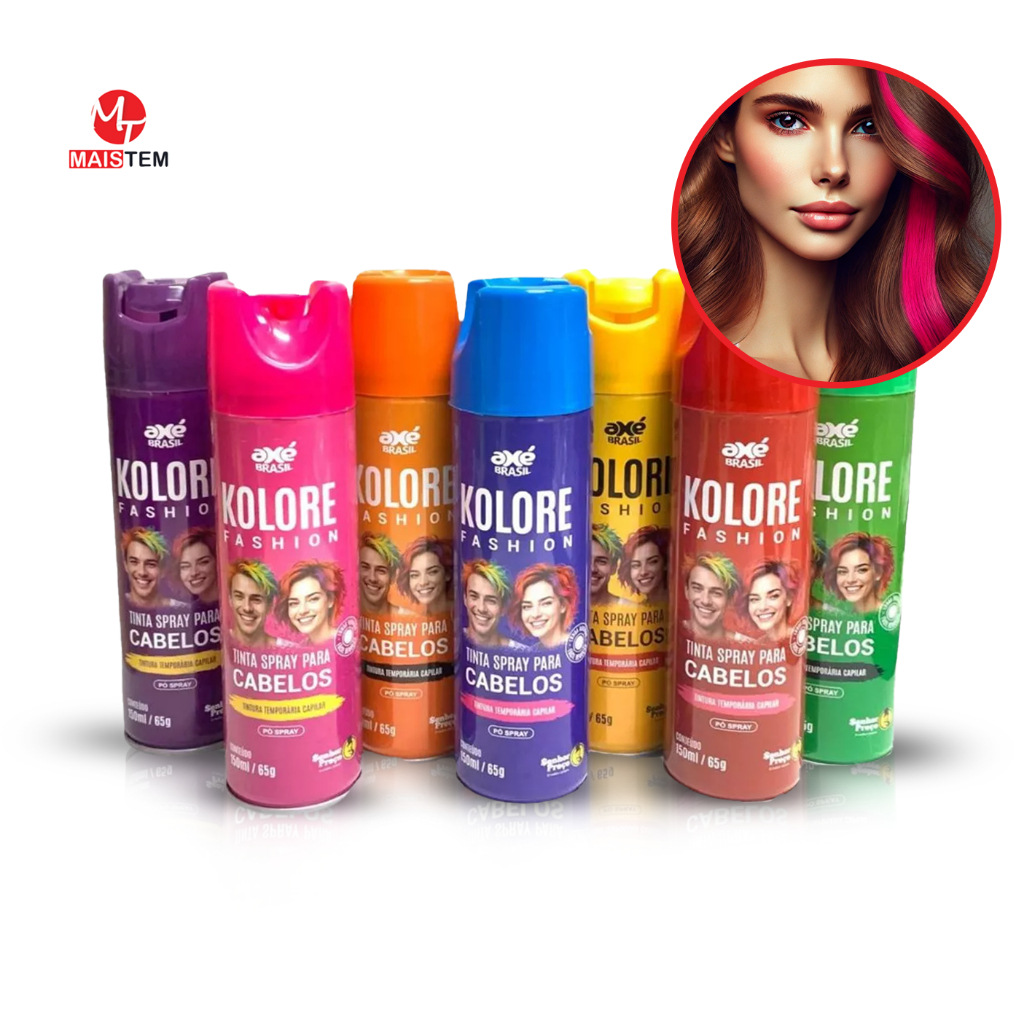 Tinta Spray Colorida para Cabelo Tinta da Alegria Cabelo Maluco 150ml Grande Tinta Carnaval Cosplay
