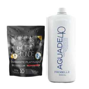 PĆ DESCOLORANTE 300G PROBELLE ESCOLHA SEU + ĆGUA OXIGENADA OX 40 VOLUMES 900ML PROBELLE KIT