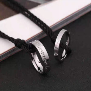 Anel de amor eterno com letras em Forever love, aço de titânio, amor, diamante, ouro rosa, celebridade da internet, anel de casal popular