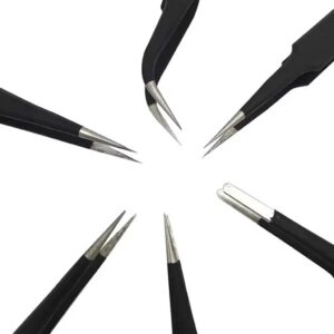 Kit Conjunto Pinças Antiestáticas Eletro Eletronica Artesanato Joalheria
