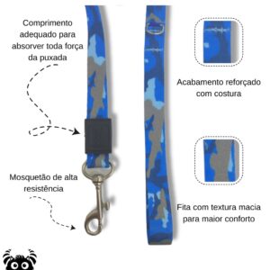 Conjunto coleira e guia para cachorro – Modelo Camuflado