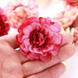 10PCs Flor Artificial Rose 5cm Rosa De Seda Cabeça De Falsa Festa De Casamento Para Decoração De Bolo Sala De Mariage DIYdecoração de quarto