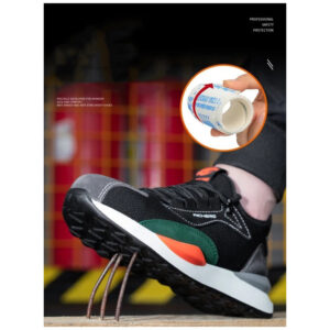 Sapatos De Segurança Com Biqueira De Aço , Botão Giratório , Anti-Esmagamento Perfuração , Resistente Ao Desgaste , Calç