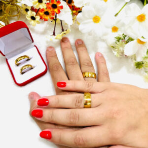 Aliança Banhada Ouro 18k 8mm Tradicional Tungstênio Avulsa