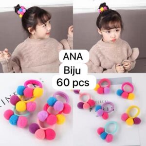 Elástico pom pom,xuxinha, rabicó, para cabelo Com Enfeite 48 Peças-GUI ANA