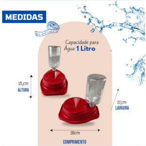 Bebedouro Automático Não Molha Pelos Longos Para Cães Cachorros Gatos 1 Litro Com Galãozinho