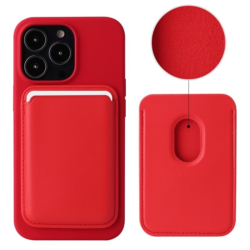 Capa De Couro Com LOGO MagSafe Para iPhone15141312 Pro Max/Mini Porta Cartão/Carteira Magnética Compartimentos De Bolso